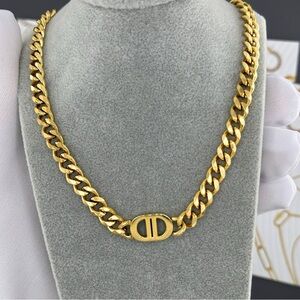 Gold Cuban Link Chain Necklace with Designer Clasp
